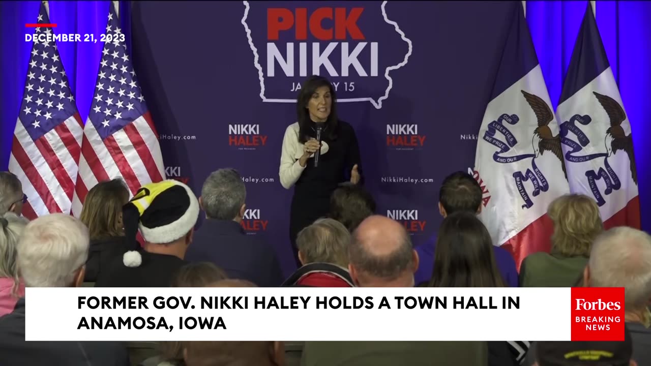 Former Gov. Nikki Haley Takes Questions From Voters At A Town Hall In Iowa