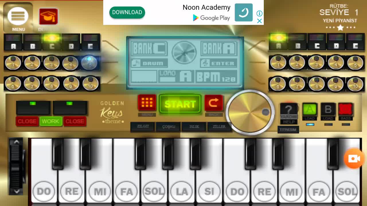 Play piano mobile