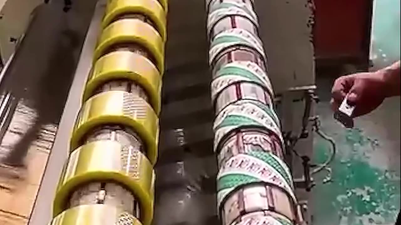 Inside a factory of clear packing tapes.hd