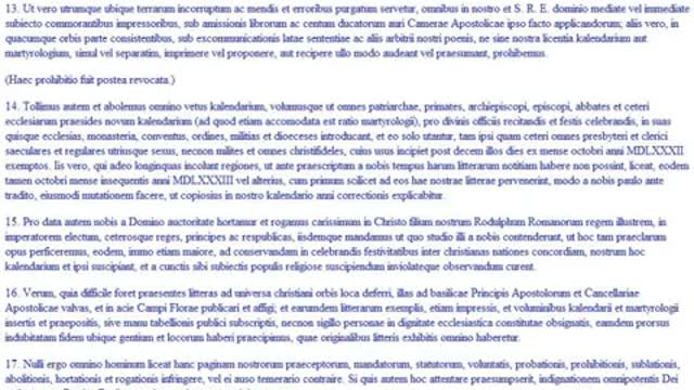 SS. Gregorius PP. XIII Declaravit Kalendarium Gregorianum Perpetuum