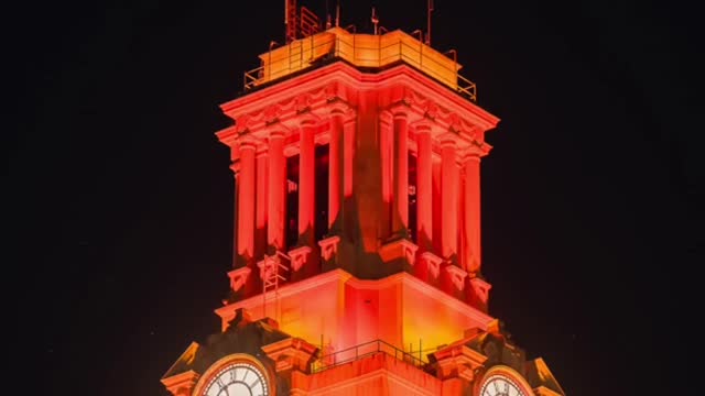 I captured a Lunar Eclipse aligned over the University of Texas tower