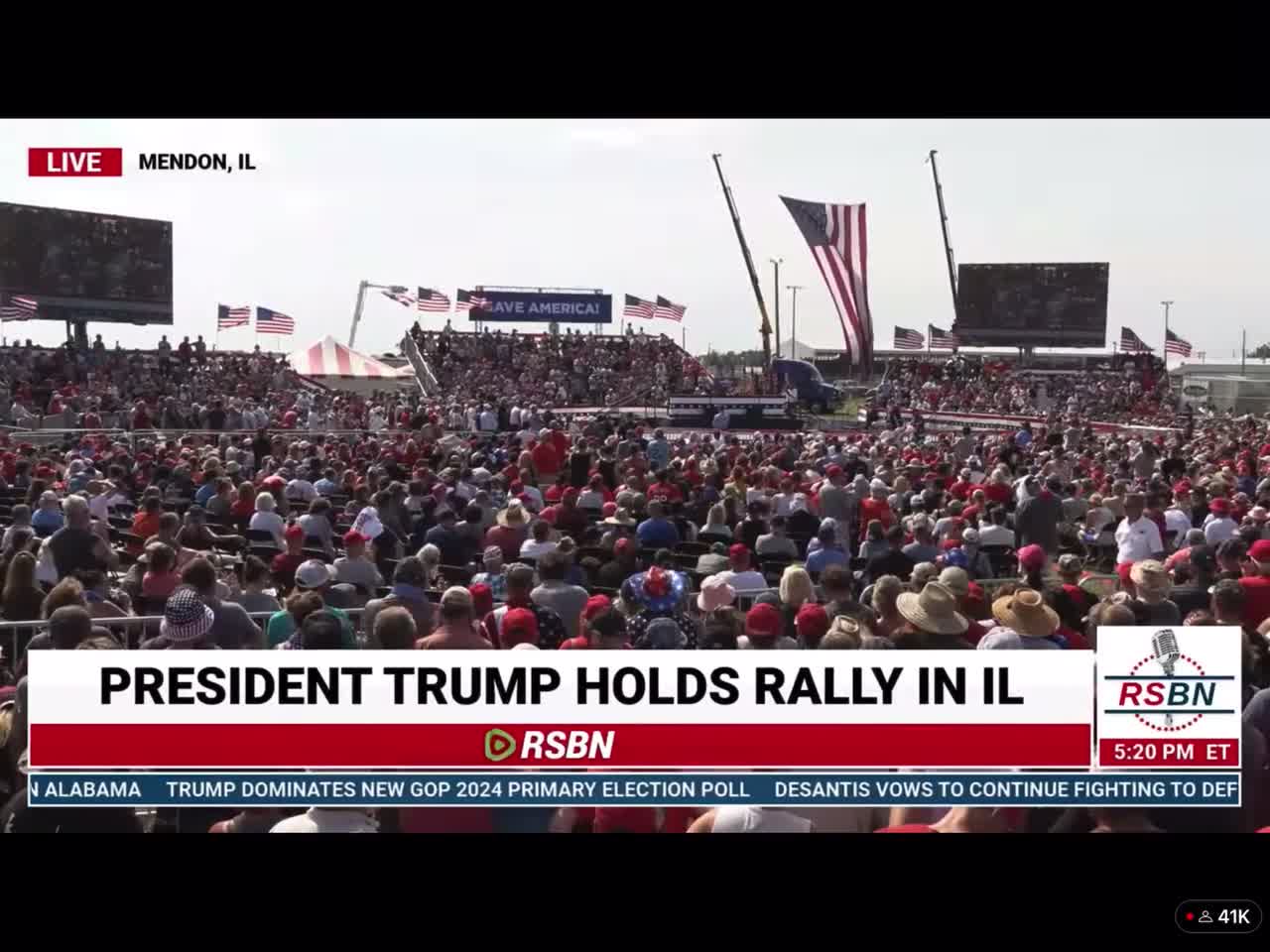 6/25/22 President Donald Trump Save America rally Mendon IL Rep Lauren Boebert thanks Trump & Jesus