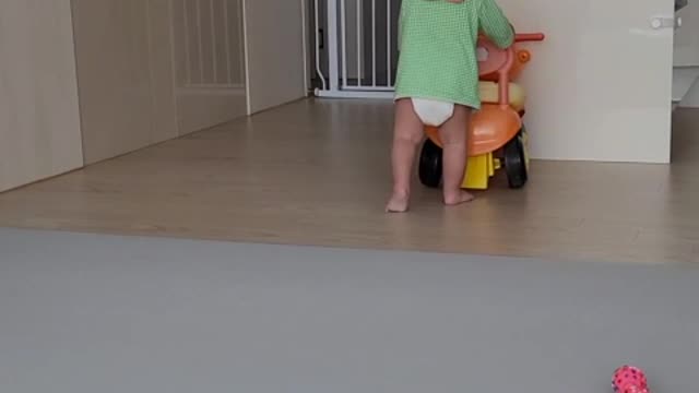 Embarrased while practicing walking