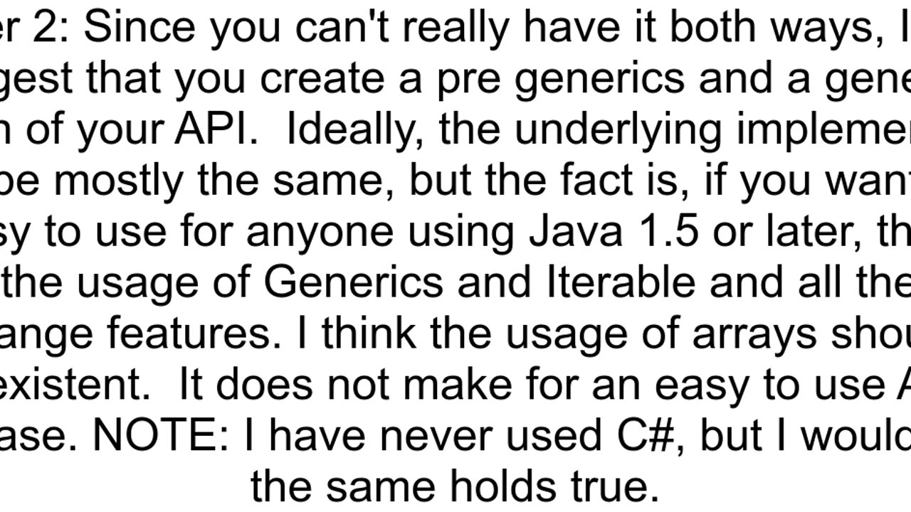 API Design for IdiotProof Iteration Without Generics