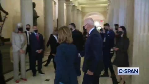 A lot going on in this video other than Biden saluting and asking "Permission to Come Aboard".