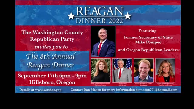 8th Annual Washington County GOP Reagan Dinner Featuring Mike Pompeo