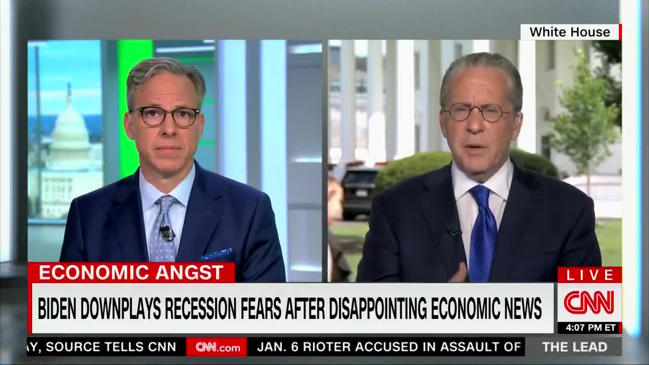 Jake Tapper fact checks Biden advisor Gene Sperling on the definition of a recession