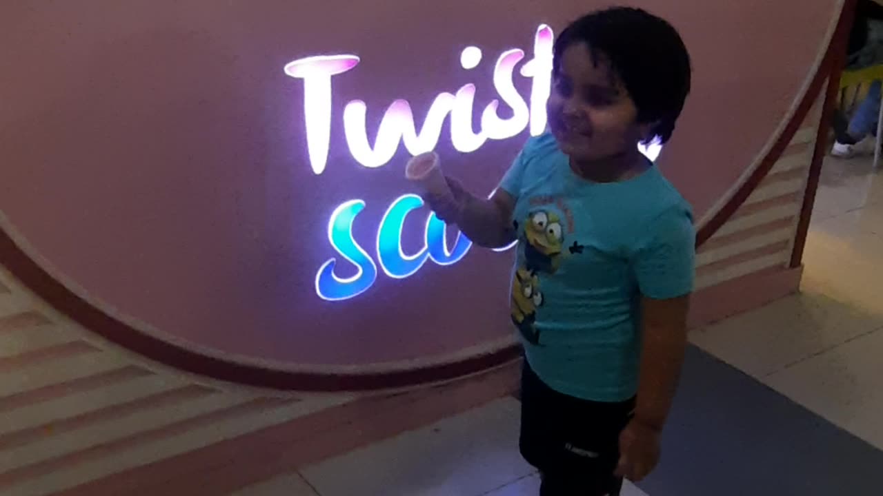 My daughter with icecream man
