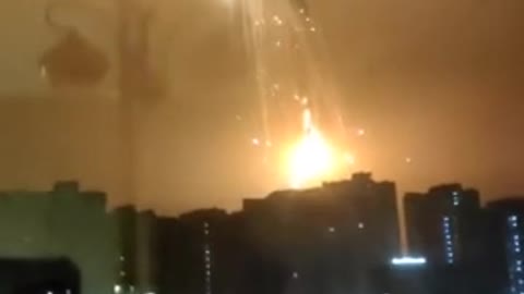 Vidio of Unknown Object Shot Down Above Kyiv