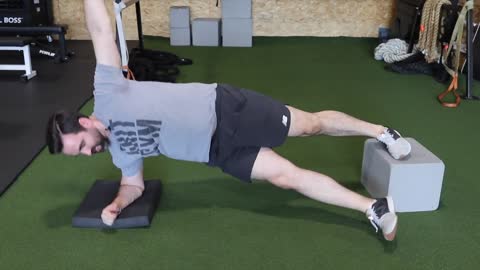 Feet Elevated One Leg Lateral Plank Plus Hip Flex