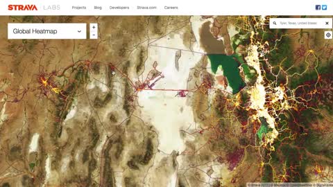 BURNING MAN Fitbit Tracker STRAVA HEAT MAP Pentagon Ring Structure