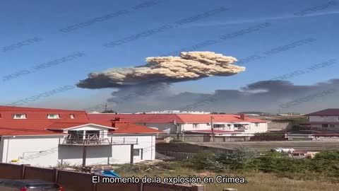 El momento de la explosión en Crimea.