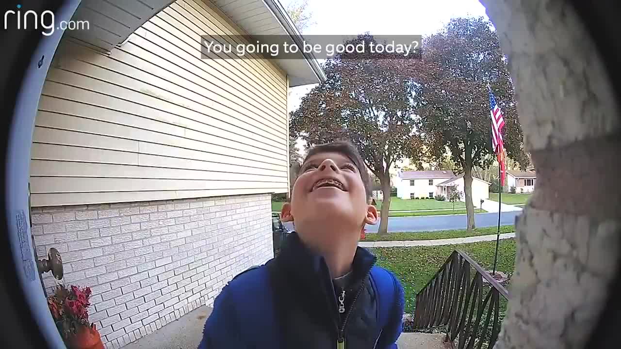 Creative Son found a new way to update his dad through ring video door bell