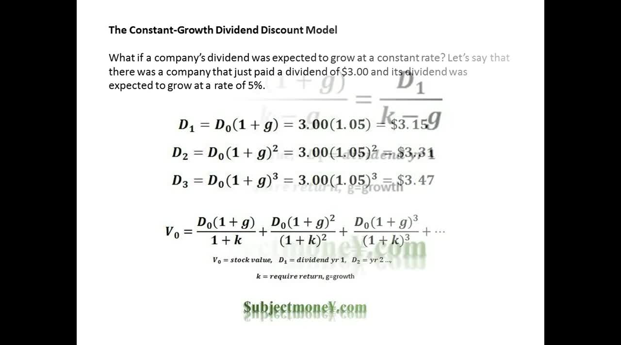 Dividend Discount Model (DDM) - Constant Growth Dividend Discount Model - How to Value Stocks