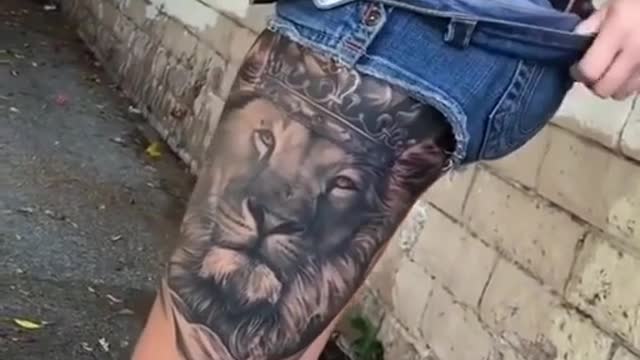 Amazing tattoo with Lion