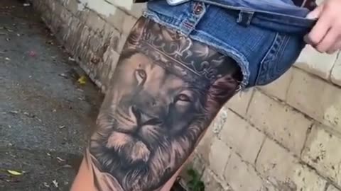 Amazing tattoo with Lion