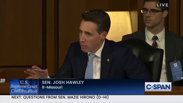 Sen. Josh Hawley to Judge Ketanji Brown Jackson over sentencing people with more images to less time