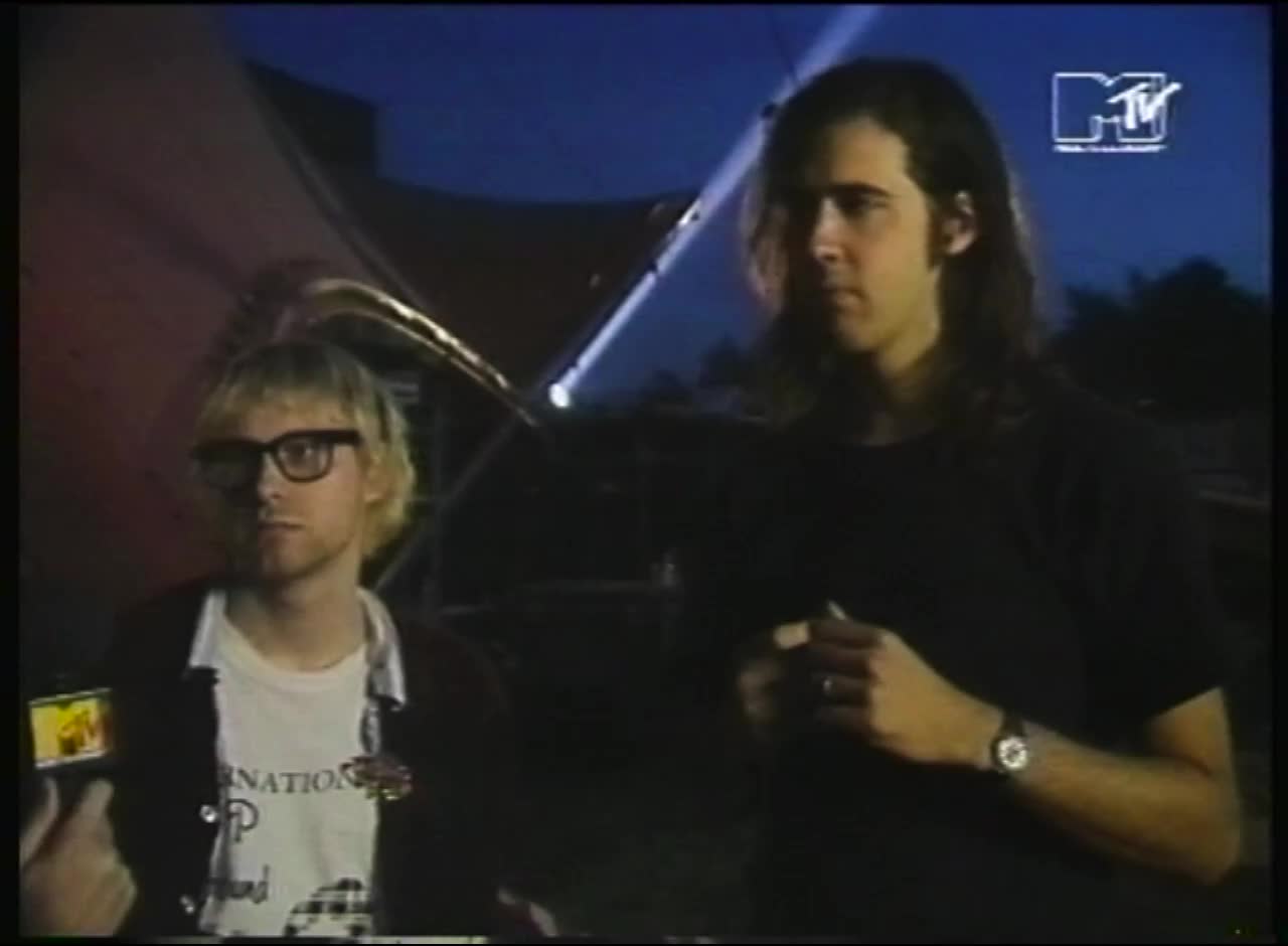 Nirvana Kurt Kobain interview - Roskilde Festival (backstage), Roskilde, MTV 1992.06.26