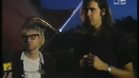 Nirvana Kurt Kobain interview - Roskilde Festival (backstage), Roskilde, MTV 1992.06.26