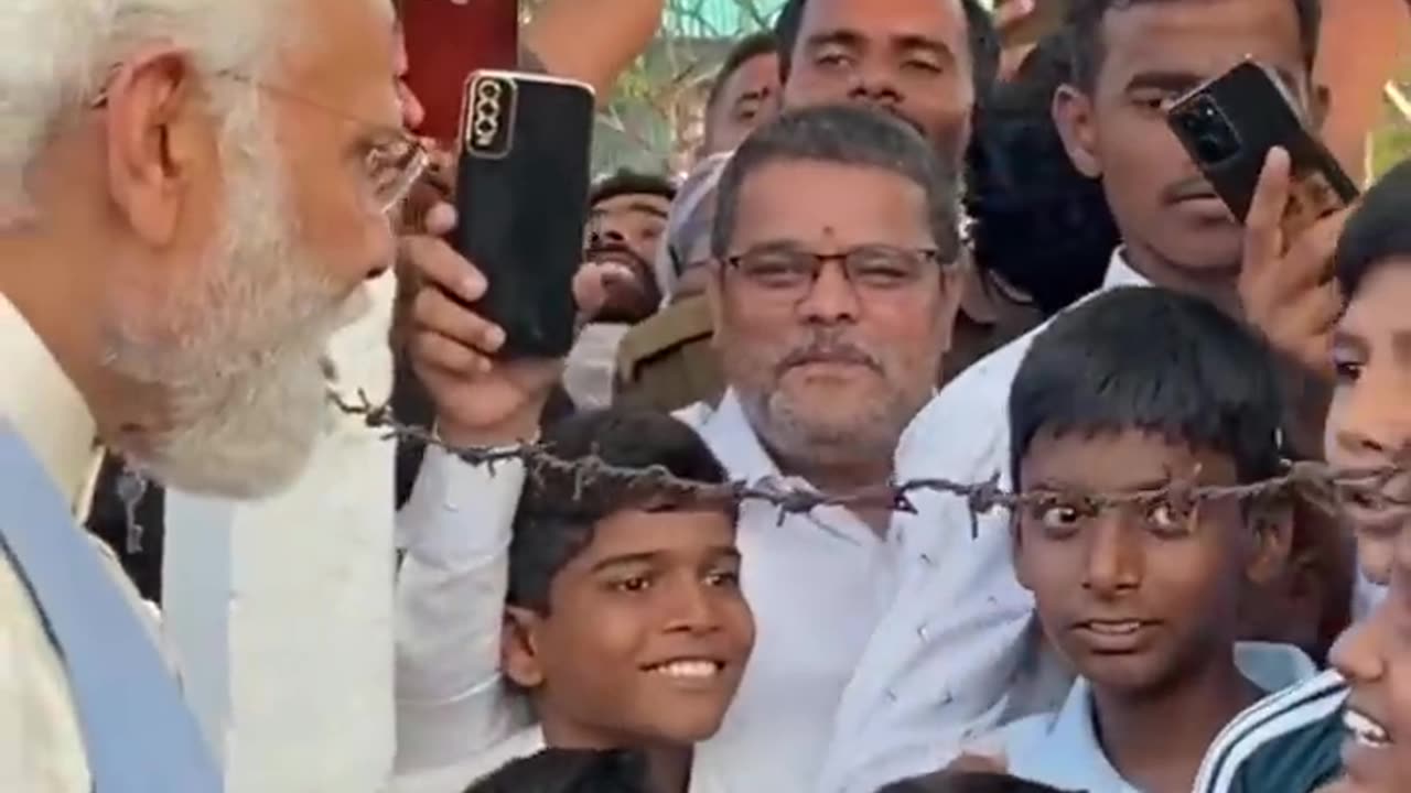 PM Modi conversates with young kids in Kalaburagi Karnataka