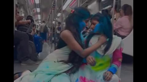 TWO BEAUTIFUL GIRLS LOVE EACH OTHER IN METRO