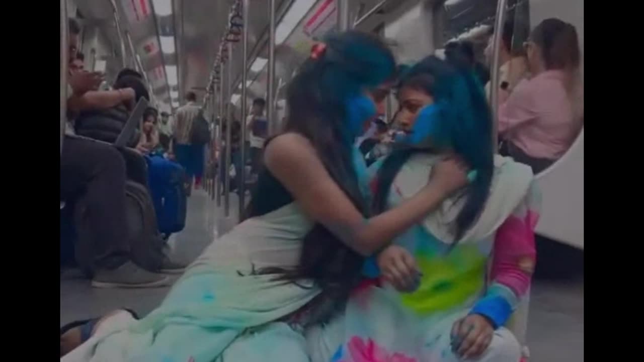 TWO BEAUTIFUL GIRLS LOVE EACH OTHER IN METRO