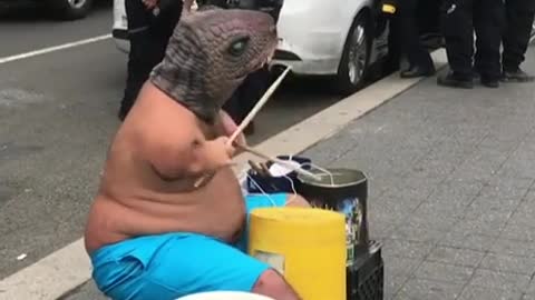 awesome drumming skills from a short handed guy respect