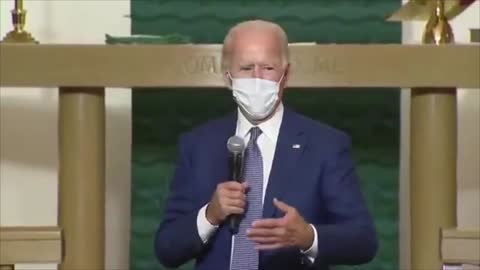 Joe Biden reads end of quote off the Telaprompter