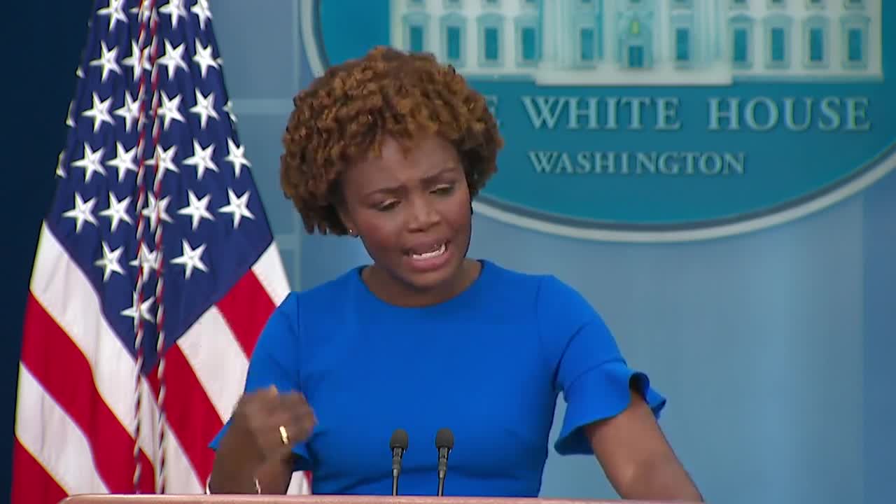 White House press secretary Karine Jean-Pierre holds a news conference