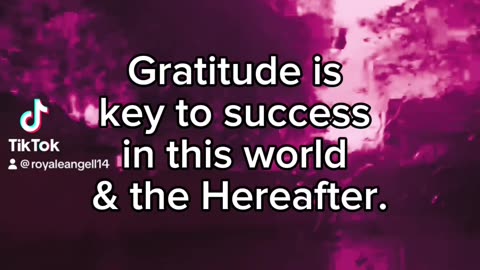 Gratitute is a key to success