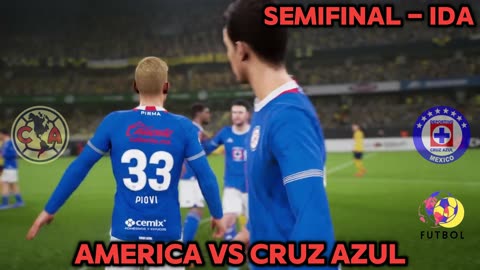 America vs Cruz Azul Semifinal Ida Liga MX Apertura 2024 partido de simulasion