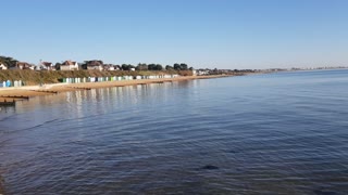 Calm water on a cold sunny day.