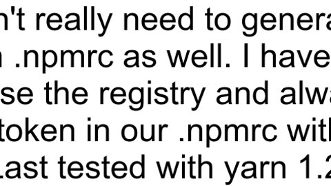 confused about yarnrc and npmrc