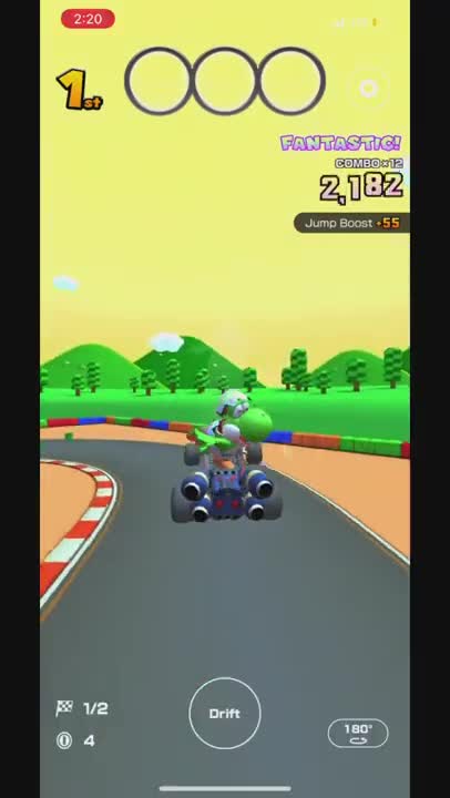 Mario Kart Tour - Plaid Ribbon Glider Gameplay (Trick Tour Tier Shop Reward)