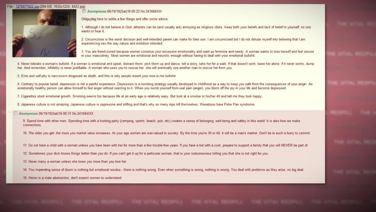 4Chan Meme - Oldguy's 15 Points of Advice