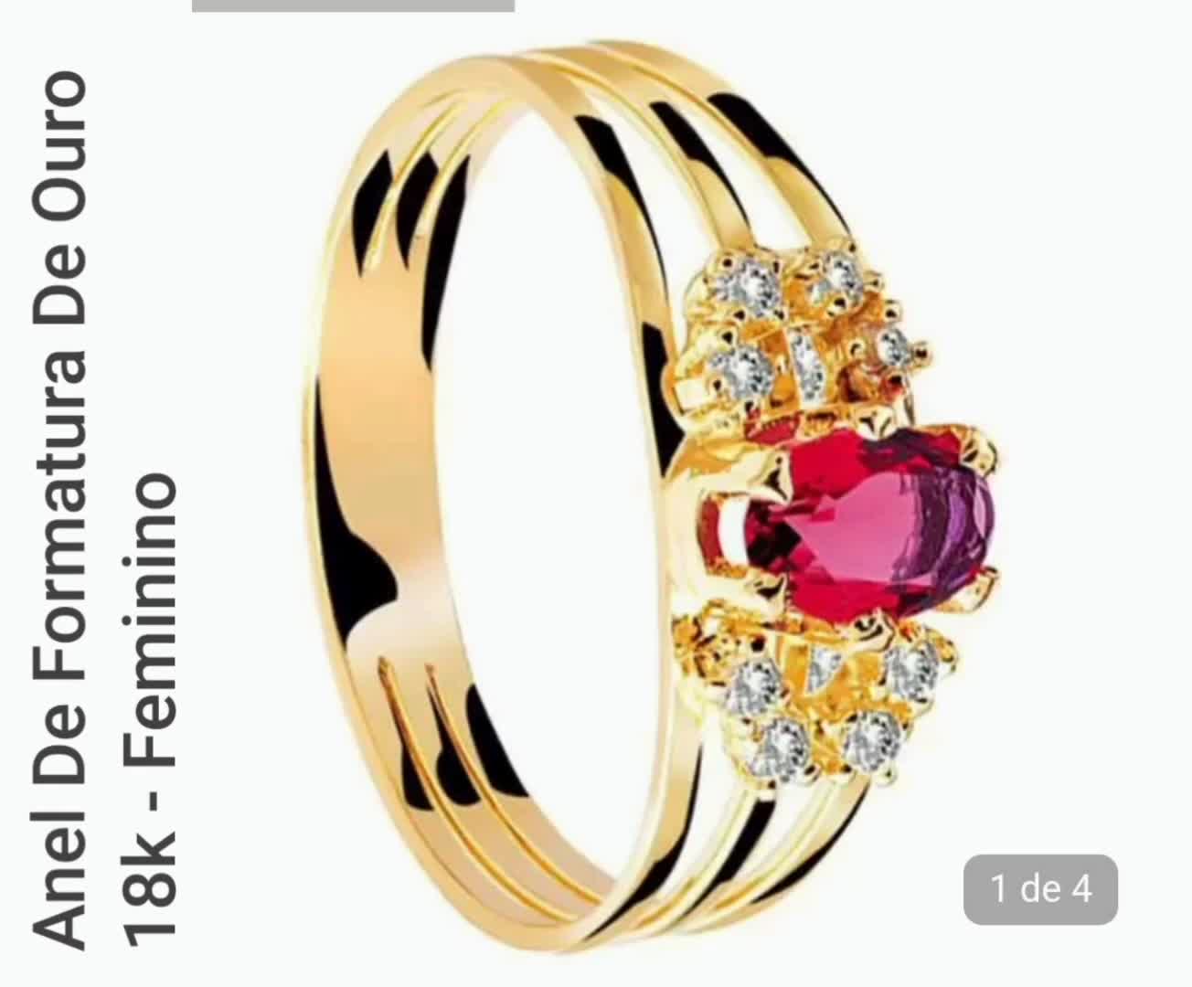 Anel De Formatura De Ouro 18k - Feminino