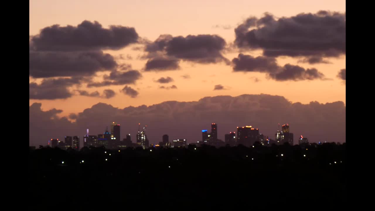 Melbourne AU city night time lapse