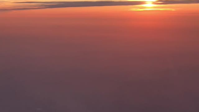 Sunset view from airplane