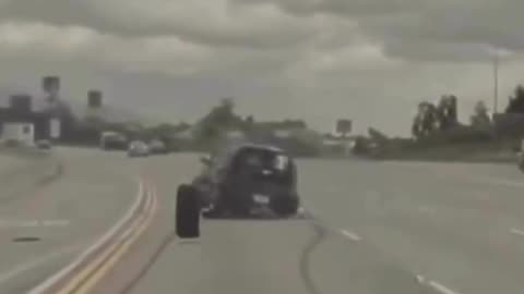 "Wheel of Chaos: The Day a Running Car Took Flight"