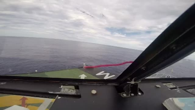 Helicopter Flying on the Pacific