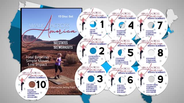 Walk Across America 50 States | 50 Workouts | With Master Instructor Jenny Ford | Fitness Beginner