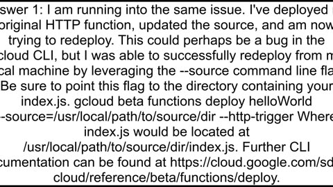 How do i update Google Cloud Function source