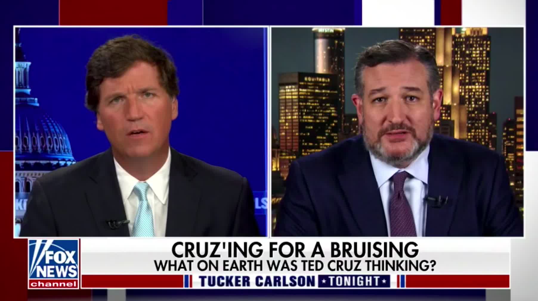 Wow. Tucker Carlson just confronted Ted Cruz over calling Jan 6 a "violent terrorist" attack.