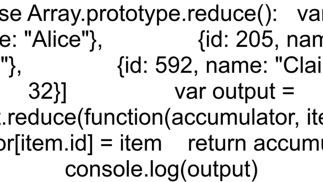 JavaScript how to iterate through an array of objects to create a new object whose key is the valu