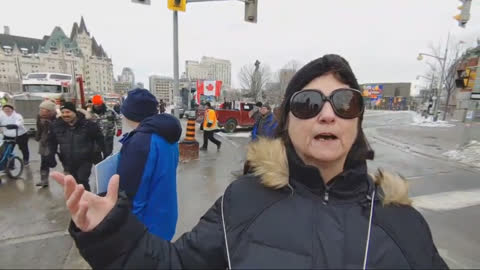 Supporter of Ottawa Freedom Convoy: Trudeau is trying to murder our country, all Canadian flags should be flown half-mast as long as he is in office!