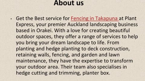 Best Fencing in Takapuna.