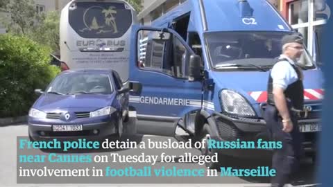 French police detain Russian football fans