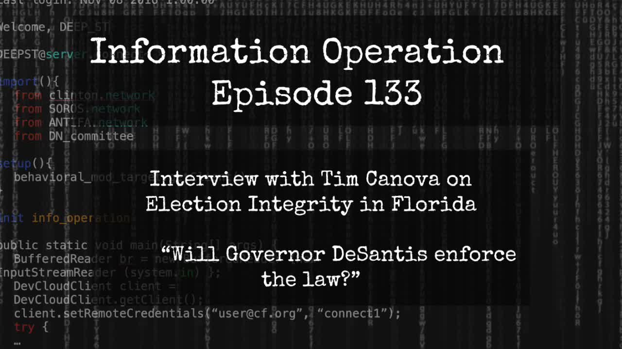 IO Episode133 - Tim Canova On Election Integrity In Florida