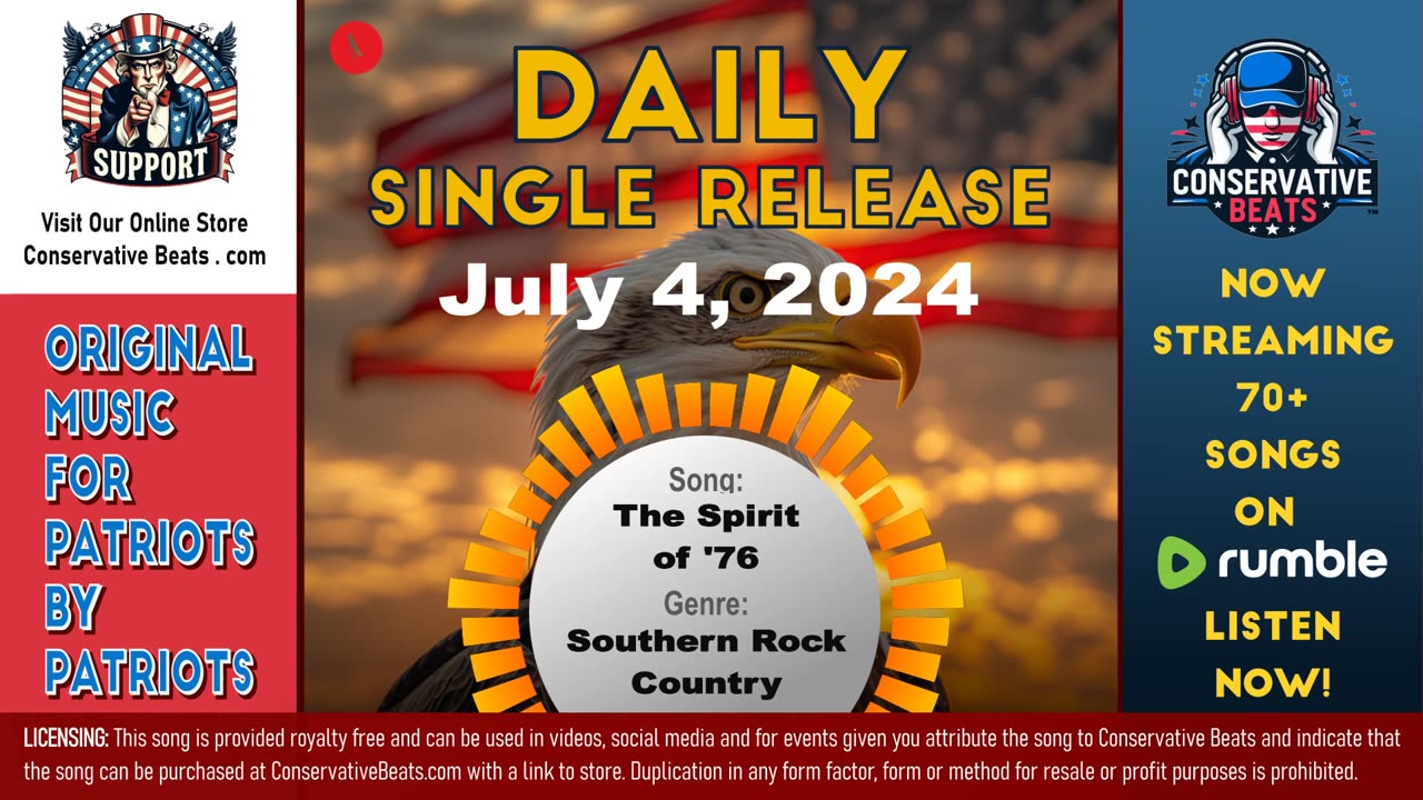 Conservative Beats - Daily Single Release: The Spirit of '76 – Southern Rock / Country - 7/4/24