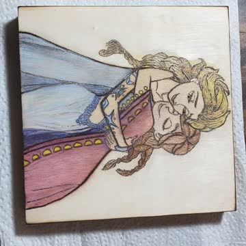 Pyrography Frozen. Final step